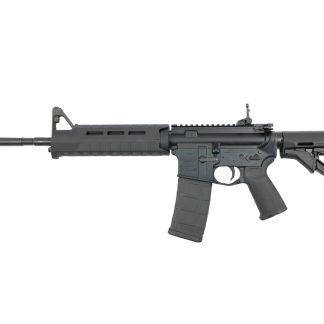 Bushmaster M4 Patrolman’s Flat Top MOE AR15 Rifle – Black | 5.56NATO | 16″ Barrel | Magpul MOE Furniture | Flip -Up Rear Sight | A2 Birdcage flash hider