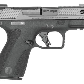 SMITH & WESSON PC M&P 9 SHIELD X CARRY COMP 9MM 3.6IN BARREL 15RD BLACK NO THUMB SAFETY FLUTED PORTED BARREL OPTIC READY NIGHT FRONT SIGHT 14269