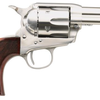 Taylors & Company 550818 Runnin Iron 45 Colt (LC) Caliber with 3.50″ Barrel, 6rd Capacity Cylinder, Overall Stainless Steel Finish & Checkered Walnut Grip
