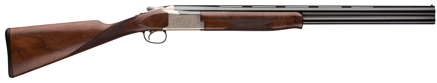 Browning 0180764005 Citori 725 Feather Superlight 12 Gauge 26″ Barrel 2.75″ 2rd, Blued Barrels, Silver Nitride Finished Engraved Receiver, Black Walnut Straight Grip Stock, Schnabel Forearm