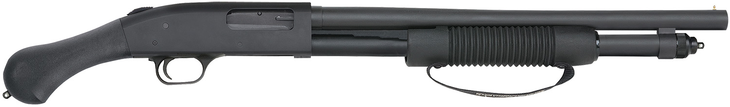 Mossberg 50639 590 Shockwave 12 Gauge Pump 3″ 6+1 18.50″ Matte Blued Heavy-Walled Barrel, Drilled & Tapped Matte Blued Stainless Steel Receiver, Black Raptor Birdshead Grip