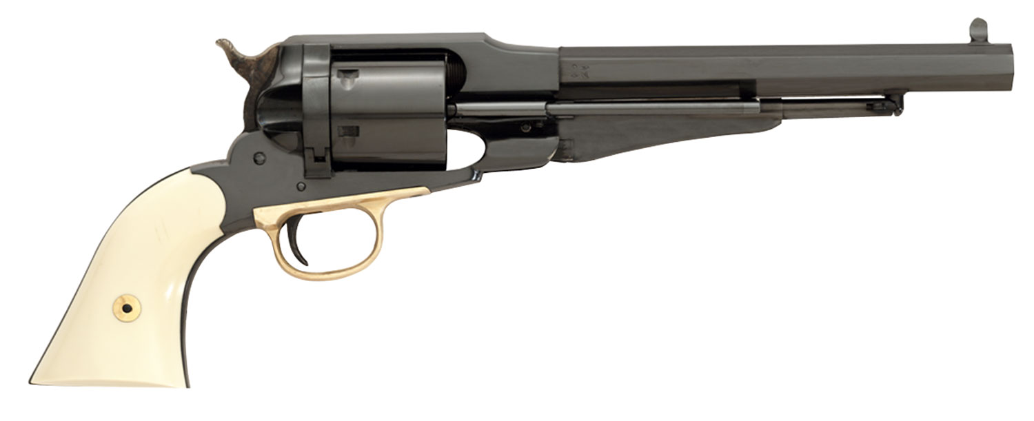 Taylors & Company 550760 Remington Conversion LawDawg 45 Colt (LC) Caliber with 8″ Barrel, 6rd Capacity Cylinder, Overall Blued Finish Steel & 2-Piece Ivory Grip