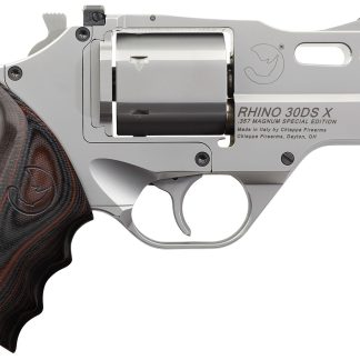 Chiappa Firearms 340308 Rhino 30DS-X Special Edition 357 Mag 6rd 3″ Stainless Steel Barrel, Cylinder, Frame & Barrel Shroud, Matte Finish, Finger Grooved Black/Red G10 Grip