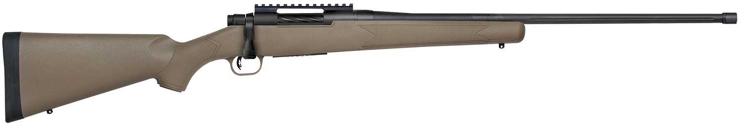 Mossberg 28090 Patriot Predator Full Size 6.5 PRC 4+1 24″ Matte Blued Fluted Threaded Barrel, Matte Blued Stainless Steel Receiver w/Picatinny Rail, Flat Dark Earth Fixed Synthetic Stock, Right Hand