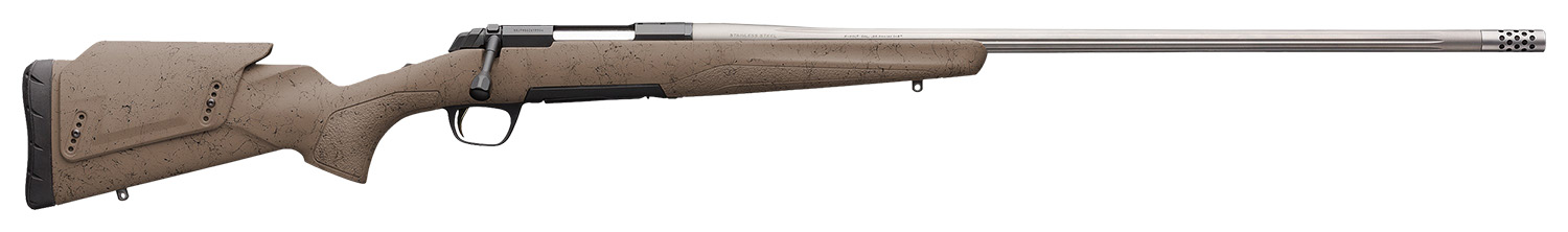 Browning 035514294 X-Bolt Western Hunter Long Range 6.5 PRC 3+1 26″ MB Matte Blued Spider Webbed Flat Dark Earth Cerakote Hard Core Fiber-Fusion with Adjustable Comb Stock Right Hand (Full Size)