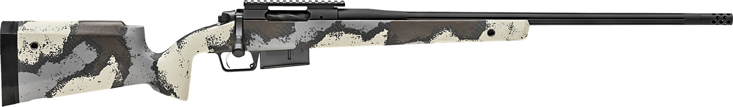Springfield Armory BAW92465PRCD Model 2020 Waypoint 6.5 PRC 3+1 24″ Graphite Black Cerakote Fluted Barrel & Picatinny Rail Stainless Steel Receiver, Ridgeline Camo Fixed Carbon Fiber Stock