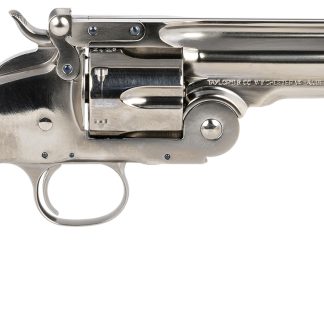 Taylors & Company 550670 Schofield Top Break 45 Colt (LC) Caliber with 5″Barrel, 6rd Capacity Cylinder, Overall Nickel-Plated Finish Steel & Walnut Grip