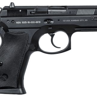 CZ-USA 91199 P-01  Compact Frame 9mm Luger 15+1 3.75″ Black Steel Barrel, Black Steel Serrated Slide, Black Polycoat Aluminum Frame w/Beavertail, Black Rubber Grip, Right Hand