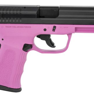 FMK G9C1G2PKSSCM 9C1 G2 9mm Luger 10+1 4″ Black Stainless Steel Barrel, Black Serrated Carbon Steel Slide, Pink Polymer Frame w/Picatinny Rail, Black Backstrap Grip