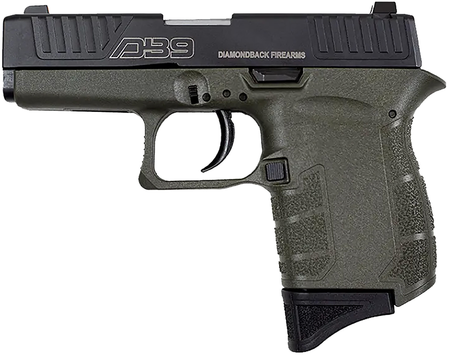Diamondback DB0200P101 DB9 Gen4 Micro-Compact Frame 9mm Luger 6+1, 3.10″ Stainless Steel Barrel, Black Nitride Serrated Stainless Steel Slide, OD Green Polymer Frame & Grip