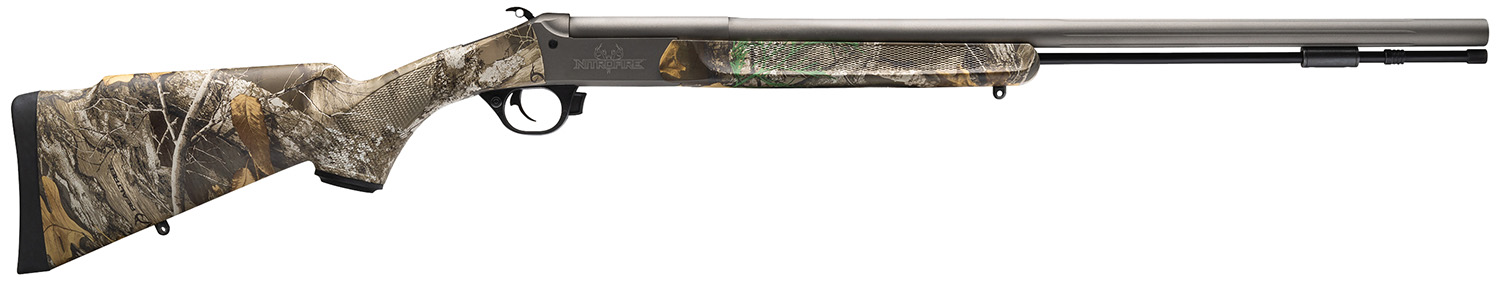 Traditions CR841104421 NitroFire VAPR 50 Cal 209 Primer 26″ Gray Cerakote Fluted & Tapered Barrel, Drilled & Tapped Receiver, Realtree Edge Fixed Synthetic Stock