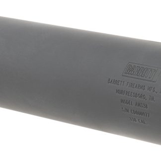 Barrett 18415 AM 338 made of Black Titanium with 1.90″ Diameter, 10.30″ OAL & 5/8″-24 tpi Thread Pattern for 338 Cal or Lower Includes Barrett Muzzle Brake Adaptor