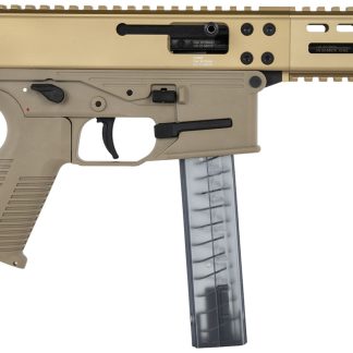 B&T Firearms 4500022 CTB&T GHM  9mm Luger 30+1 6.90″ Coyote Tan, Collapsible Stock, Polymer Grip, Ambi Controls (OEM Mag)