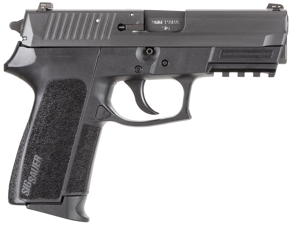 Sig Sauer E20229BSS SP2022 Carry 9mm Luger Caliber with 3.90″ Barrel, 15+1 Capacity, Overall Black Finish, Picatinny Rail Frame, Serrated Nitron Stainless Steel Slide & Black Polymer Grip