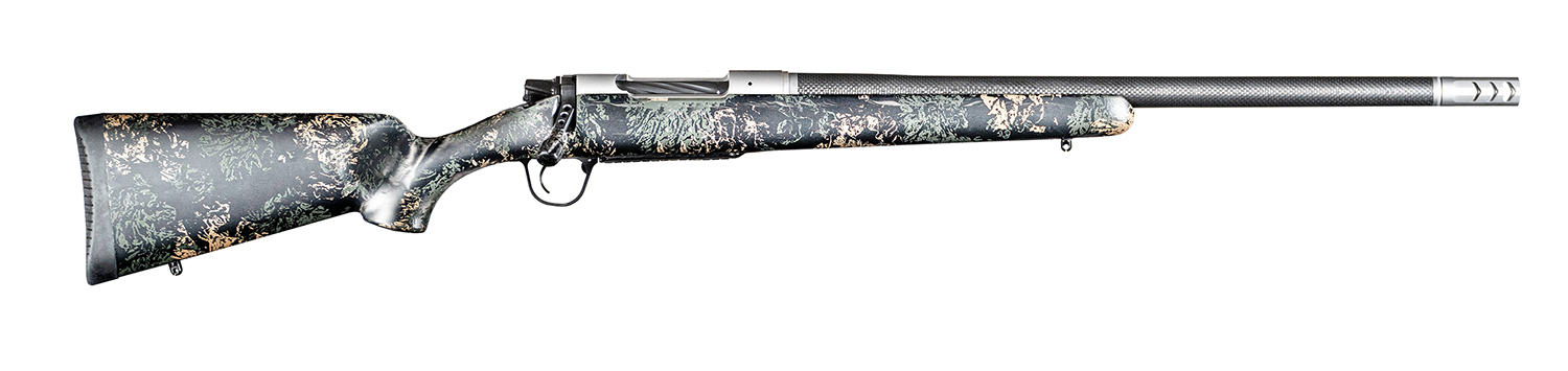 Christensen Arms 8010632200 Ridgeline FFT 7mm PRC 3+1 22″ Carbon Fiber/Threaded Barrel, Burnt Bronze Cerakote Rec, Green with Black/Tan Accents Stock