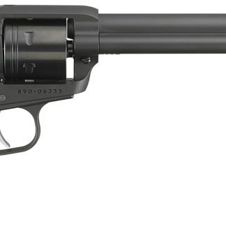 Ruger 2043 Wrangler 22 LR 6 Shot 7.50″ Black Cerakote Steel Barrel, Black Cerakote Aluminum Frame, Black Cylinder, Black Checkered Polymer Grip, Transfer Bar Safety, Exposed Hammer