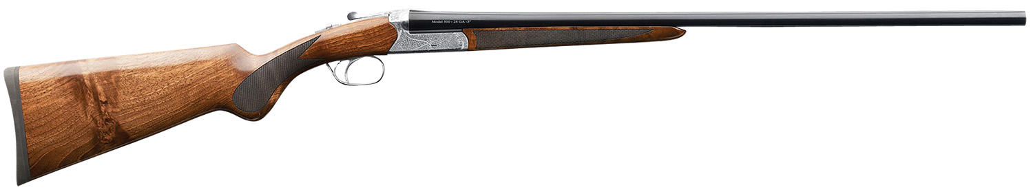 Charles Daly 930339 500 12 Gauge 3″ 2rd 28″ Gloss Blued Steel Side by Side Barrel, Engraved Silver Steel Receiver, Oiled Walnut Fixed Checkered Stock & Forend, Includes 5 Choke Tubes