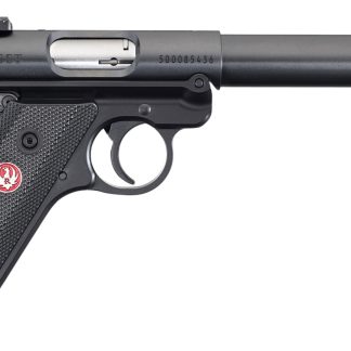 Ruger 40183 Mark IV Target *CA Compliant 22 LR 10+1 5.50″ Blued Bull Barrel, Blued Aluminum Frame, Black Checkered Polymer Grip, Right Hand