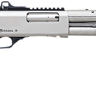 Citadel FRMN1220NKL Mariner 12 Gauge Pump 3″ 4+1 18.50″ Nickel Full Heat Shield Barrel, Nickel Picatinny Rail Stainless Steel Receiver, Fixed Walnut Wood Stock