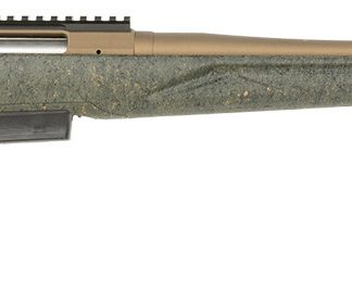 Ruger 46935 American Predator Gen II Full Size 450 Bushmaster 3+1 22″ Burnt Bronze Cerakote Threaded Barrel, Picatinny Rail Steel Receiver, Green Splatter Adjustable Synthetic Stock
