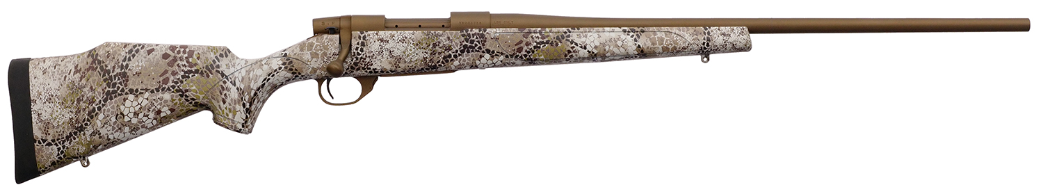 Weatherby VAP65CMR2T Vanguard Badlands 6.5 Creedmoor 4+1 22″ Burnt Bronze Cerakote #2 Threaded Barrel, Drilled & Tapped Steel Receiver, Badlands Approach Camo Monte Carlo w/Raised Comb Synthetic Stock