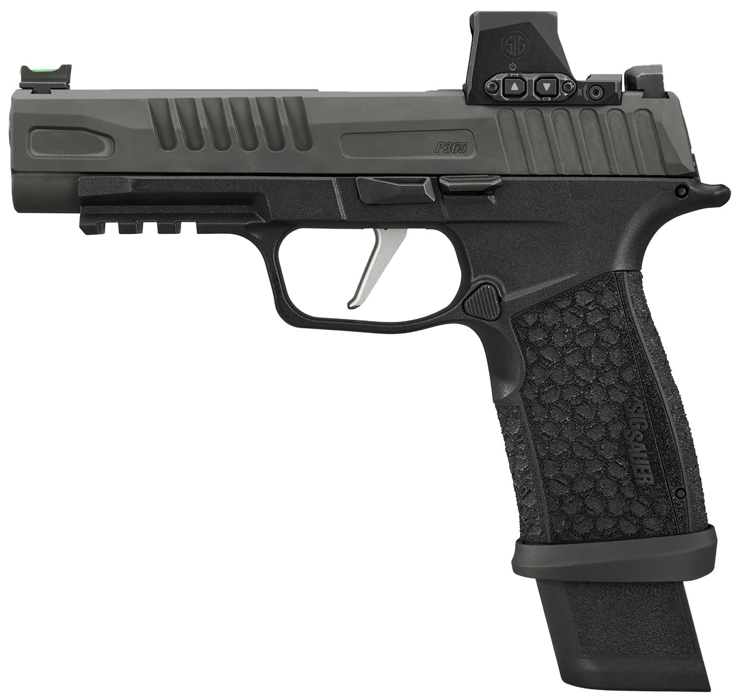 Sig Sauer 365XF9BFORXX P365 Fuse 9mm Luger 17+1/21+1 4.30″ ROMEO-X COMPACT w/ Fiber Optic Front, Black Serrated Rear