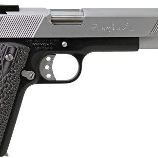 Iver Johnson Arms EAGLEXL45TT Eagle Deluxe 45 ACP 8+1 6″ Steel Barrel, Hard Chrome Serrated Steel Slide, Matte Black Steel Frame w/Beavertail, Black/Gray G10 Grip