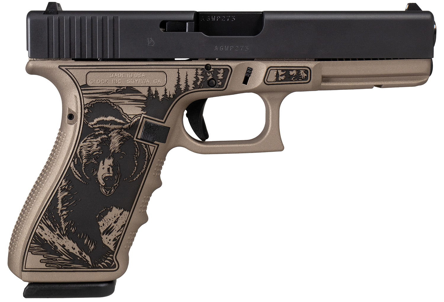 Glock UG2050204NKODAK G20 Gen4 Full Size Frame 15+1 4.61″ Black Steel Barrel, Black Cerakote Steel Serrated Slide, Rose Gold w/Kodiak Polymer Frame w/Picatinny Rail, Ambidextrous