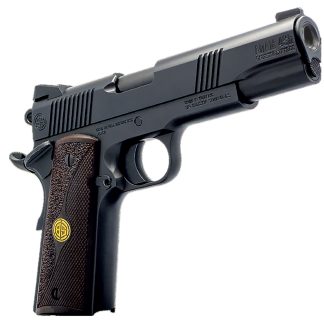 Dickinson LLC DCKSN45BB 1911 Adam 45 ACP 8+1 5″ Black Steel Barrel, Black Serrated Aluminum Slide, Black Steel Frame, Wood Grip