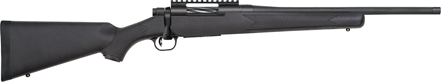 Mossberg 28231 Patriot Carbine 450 Bushmaster 5+1 18″ Matte Blued Threaded Bull Barrel, Matte Blued Picatinny Rail Receiver, Black Fixed Synthetic Stock