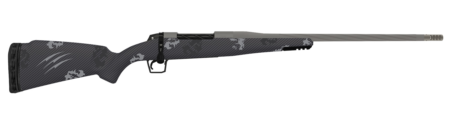 Fierce Firearms TWROG300WIN22GP Twisted Rogue 300 Win 22″ Tungsten Cerakote Steel Threaded Barrel, Drilled & Tapped Steel Receiver, LR Negative Comb Phantom Camo Carbon Fiber Stock