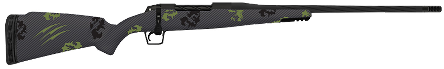 Fierce Firearms TWROG300WIN24BF Twisted Rogue 300 Win 24″ Armour Lube Black Steel Threaded Barrel, Drilled & Tapped Steel Receiver, LR Negative Comb Forest Camo Carbon Fiber Stock