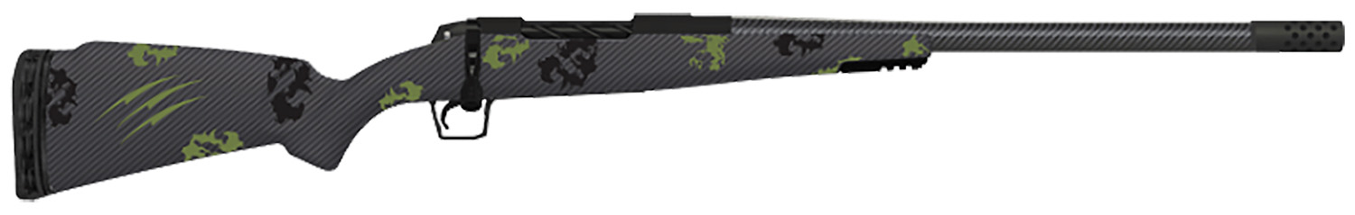 Fierce Firearms TWTROG308WIN20BF Twisted TI Rogue 308 Win 20″ Black Cerakote Steel Threaded Barrel, Drilled & Tapped Titanium Receiver, LR Negative Comb Forest Camo Carbon Fiber Stock