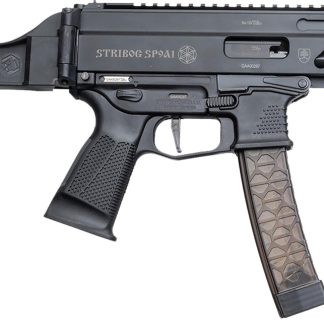 Grand Power 850003223056 SP9A1 Stribog 9mm Luger 30+1 8″ Black Threaded Barrel M-LOK Handguard Black Aluminum Picatinny Rail Receiver SB Tactical Brace, Black Polymer Grip, Thread Protector