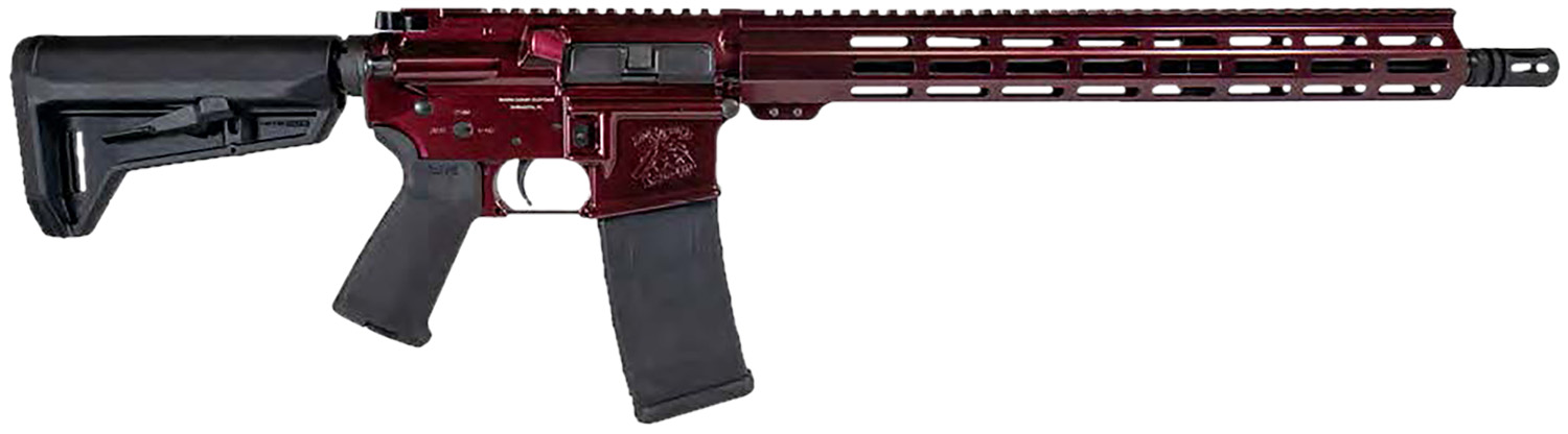 Shark Coast Tactical 300-040-1000-00 Blaze 5.56 NATO 30+1 16″ Black Nitride Threaded Barrel, Red Blaze Cerakote Picatinny Rail Aluminum Receiver, Magpul SL-K Black Polymer Stock, Black Polymer Grip