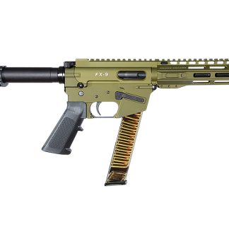 FREEDOM ORDNANCE FX9P8SBM-ODG FX9 9mm Luger 32+1 8″ Black Nitride Barrel, M-LOK Handguard, OD Green Aluminum Receiver w/Picatinny Rail, OD Green Polymer SB Mini Brace, Black AR15 Grip