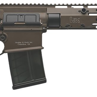 HK 81001206 MR762 A4 7.62x51mm 10+1 16.50″ Black Threaded Barrel, Patriot Brown Picatinny Rail Receiver, M-LOK Handguard, 6 Position Black Synthetic Stock, Black Finger Grooved Grip, Ambidextrous