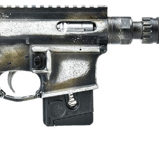 Battle Arms Development BAD-SOLO-BLASTER Solo Blaster 22 LR 10+1 5.38″ Silver Optic Ready Slide, 3-Tone Battle Worn Frame, Wood Grip, Custom Muzzle Device