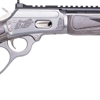 Cnc Firearms CNCMAR44 Marlin 1894 Wild Boar 44 Mag 8+1 16″ Polished Threaded Barrel, Polished Engraved w/Wild Boar Stainless Steel Receiver w/Picatinny Rail Receiver, Gray Fixed Laminate Stock