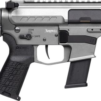 CMMG 45A150FTNG Banshee FE MkG 45 ACP 13+1 5″ Black Nitride Threaded Barrel, M-LOK Handguard, Titanium Cerakote Aluminum Receiver w/Picatinny Rail, Black Polymer CMMG RipBrace, CMMG Zeroed Grip