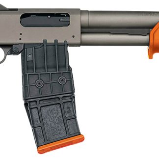 Mossberg 50222 590M  12 Gauge 10+1 18.50″ Tungsten Gray Cerakote Barrel & Steel Drilled & Tapped Receiver, Magpul SGA Safety Orange Synthetic Stock