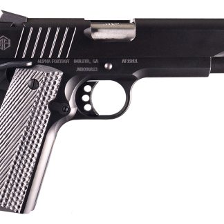 Alpha Foxtrot AA01X1END-PDBK10-GGC AF1911 Enhanced Full Size 9mm Luger 10+1 5″ Black QPQ Stainless Steel Serrated Slide, Black QPQ Stainless Steel Frame w/Beavertail Checkered Polymer Grip