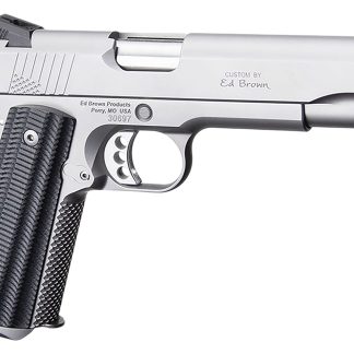 Ed Brown BASESS2A 1911 2nd Amendment 45 ACP 5″ Stainless Steel Barrel, Serrated Slide & Frame, Black Alien G10 Grip, Right Hand