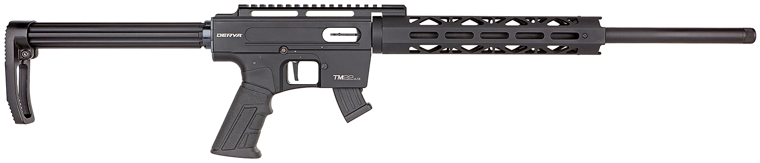 Derya Firearms TM22.METAL.20 TM22 Metal 22 LR 10+1 20″ Black Threaded Barrel, Black Anodized Aluminum Receiver w/Picatinny Rail Receiver, Black Fixed Aluminum Stock, Black Polymer Grip