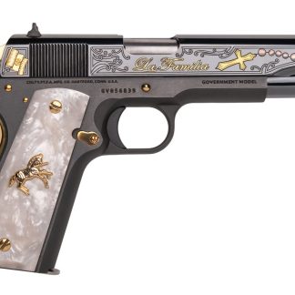 CNC COLT 1911 LA FAMILIA 38 SUP 5IN BARREL 9RD BLUED ENGRAVED 1 OF 300 CNCLAFAM