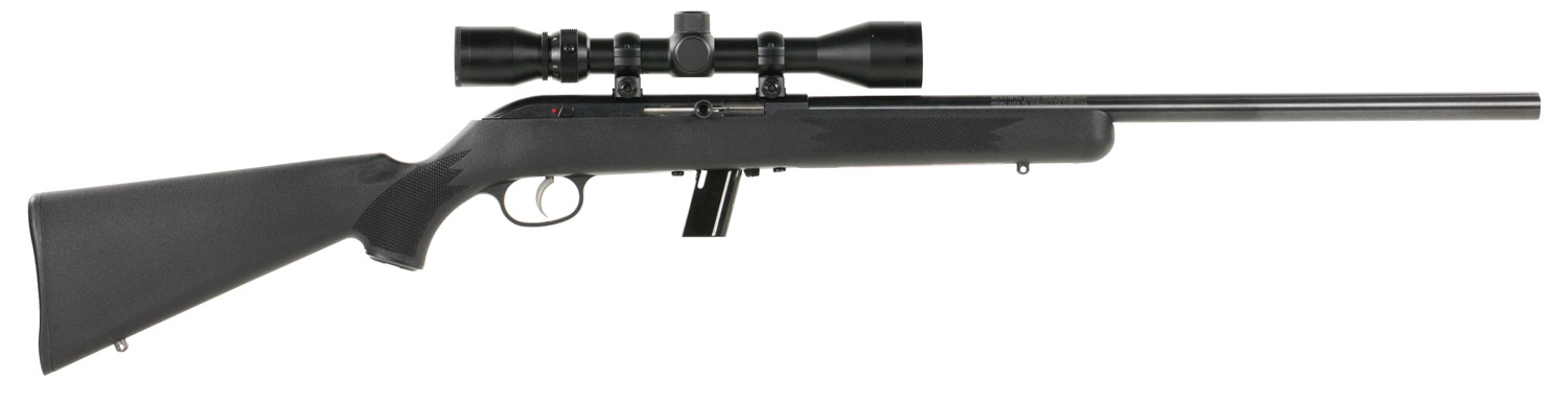 Savage Arms 45100 64 FVXP Full Size 22 LR 10+1 21″ Matte Black Heavy Barrel, Matte Black Drilled & Tapped Carbon Steel Receiver, Matte Black Fixed Synthetic Stock, 3-9x40mm Duplex Scope, Right Hand