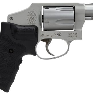 Smith & Wesson 163811 Model 642 Airweight 38 Special + P 5 Shot 1.88″ Stainless Steel Barrel/Cylinder, Matte Silver Aluminum Alloy J-Frame, Includes Crimson Trace LG-305 Lasergrip