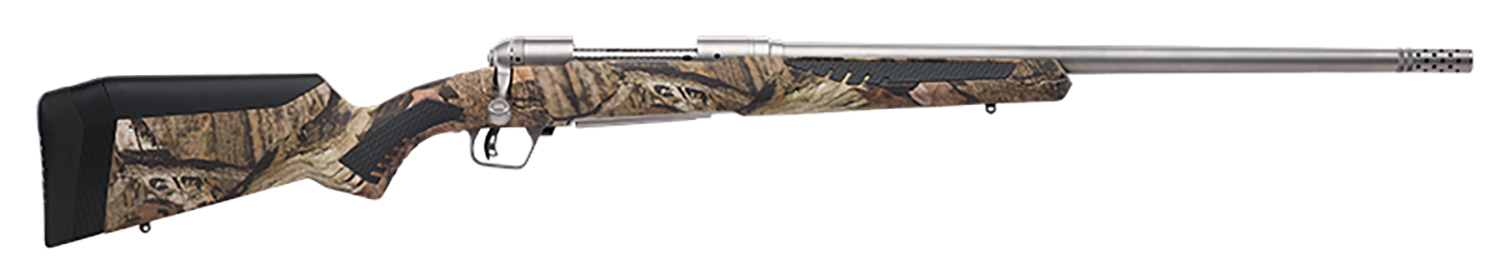 Savage Arms 57047 110 Bear Hunter 375 Ruger 3+1 23″ Matte Stainless Steel Straight Fluted Barrel, Mossy Oak Break-Up Country Fixed Sporter w/AccuFit Stock, Right Hand