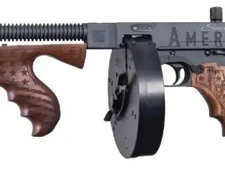 AUTO ORDNANCE TRUMP SAVE AMERICA 1927A-1 DELUXE RIA 45ACP 16.5″ BBL GRAY/BLACK COMP 50RD DRUM/20RD M