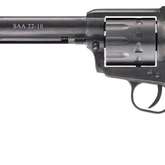 Chiappa Firearms CF340170 SAA 1873 Medium Frame 22 LR 10 Shot, 7.50″ Blued Steel Barrel, Blued Steel Frame, Blued Cylinder, Black Plastic Grip, Exposed Hammer
